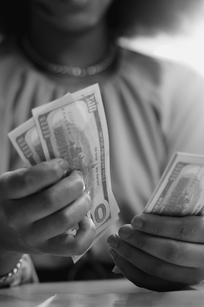 woman counting money